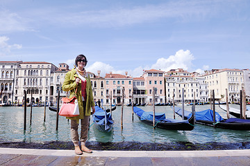 Image showing Beautiful woman in Venice