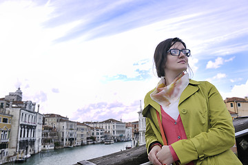 Image showing Beautiful woman in Venice