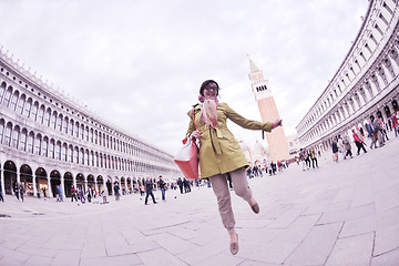 Image showing Beautiful woman in Venice