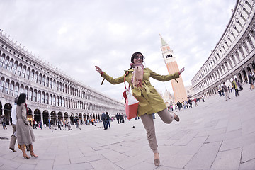 Image showing Beautiful woman in Venice