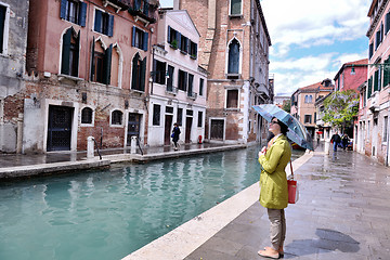 Image showing Beautiful woman in Venice