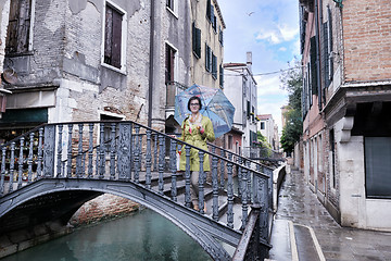 Image showing Beautiful woman in Venice