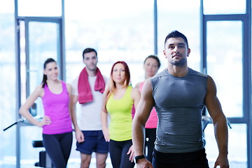 Image showing Group of people exercising at the gym