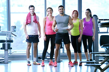 Image showing Group of people exercising at the gym