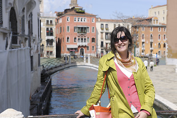 Image showing Beautiful woman in Venice