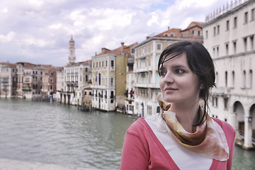 Image showing Beautiful woman in Venice