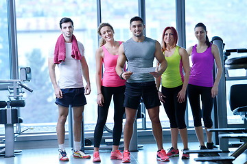 Image showing Group of people exercising at the gym