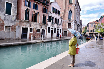 Image showing Beautiful woman in Venice