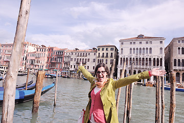 Image showing Beautiful woman in Venice