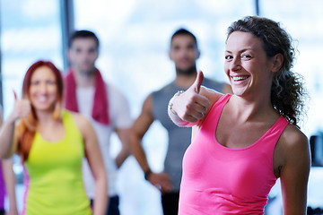Image showing Group of people exercising at the gym