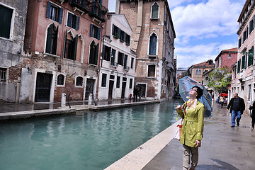 Image showing Beautiful woman in Venice