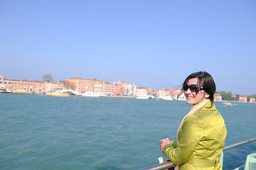 Image showing Beautiful woman in Venice