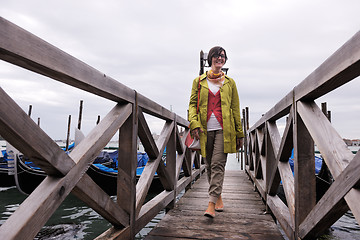 Image showing Beautiful woman in Venice