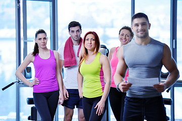 Image showing Group of people exercising at the gym