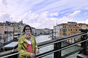 Image showing Beautiful woman in Venice