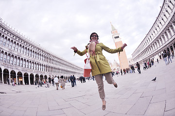 Image showing Beautiful woman in Venice