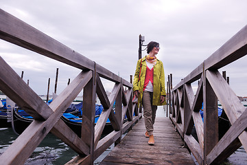 Image showing Beautiful woman in Venice