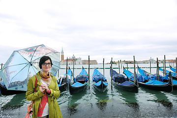 Image showing Beautiful woman in Venice