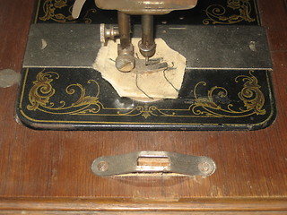 Image showing Detail of old sewing machine