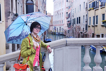 Image showing Beautiful woman in Venice