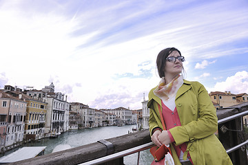 Image showing Beautiful woman in Venice