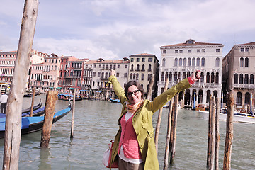 Image showing Beautiful woman in Venice