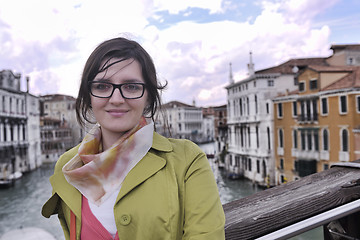 Image showing Beautiful woman in Venice