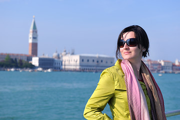 Image showing Beautiful woman in Venice