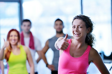 Image showing Group of people exercising at the gym