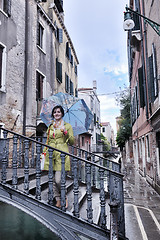 Image showing Beautiful woman in Venice