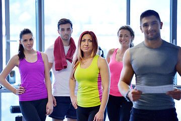 Image showing Group of people exercising at the gym