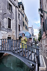 Image showing Beautiful woman in Venice