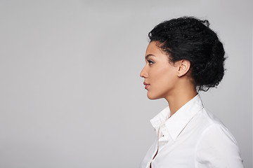 Image showing Closeup profile of business woman looking forward