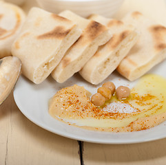 Image showing Hummus with pita bread 