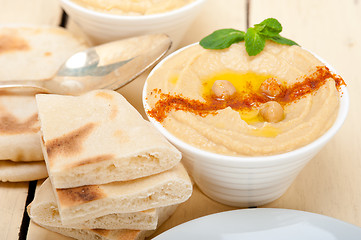 Image showing Hummus with pita bread 