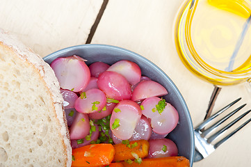 Image showing steamed  root vegetable on a bowl