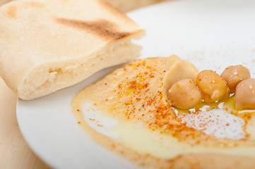 Image showing Hummus with pita bread 