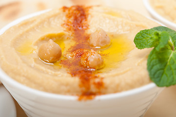 Image showing Hummus with pita bread 