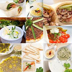 Image showing Arab middle eastern food collage 