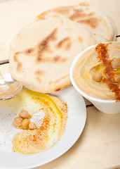 Image showing Hummus with pita bread 