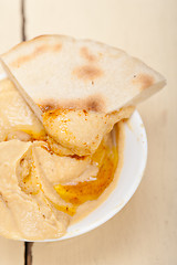 Image showing Hummus with pita bread 