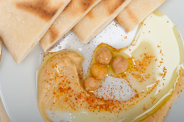 Image showing Hummus with pita bread 