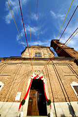 Image showing  church  in  the samarate   old   closed brick tower   italy  lo