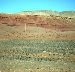 Image showing valley in   africa morocco the atlas dry mountain ground isolate