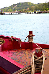 Image showing  boat blue lagoon  stone in thailand kho  bay  