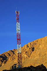 Image showing   utility pole in africa morocco energy and distribution pylon