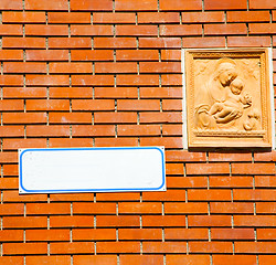 Image showing milan   italy old church concrete wall  brick       madonna