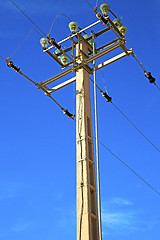 Image showing   utility pole in africa morocco energy and distribution pylon