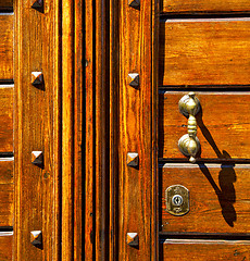 Image showing abstract  rusty brass brown knocker olgiate olona varese italy