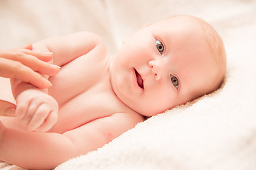 Image showing Two-month old baby girl baby girl